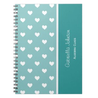 Personalized: Sweetheart Green & White Notebook
