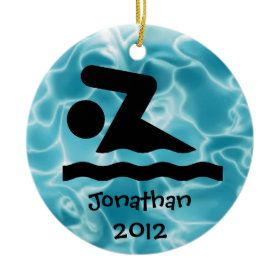 Personalized Swim Design Ornament