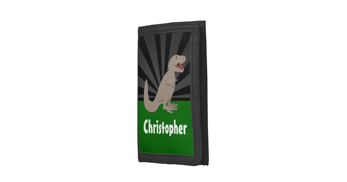 personalized t rex dinosaur boys tri fold wallet zazzle tri fold wedding invites