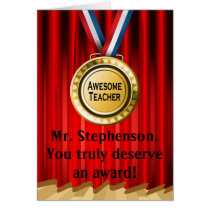 Personalized Teacher Award Appreciating Greeting Card