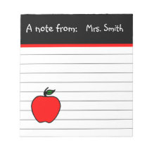 Personalized Teacher's Apple Notepad