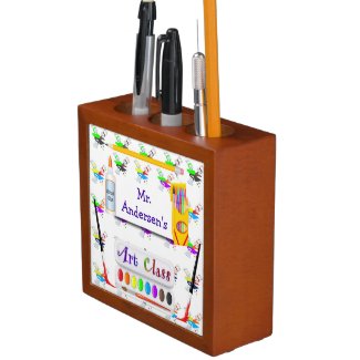 Personalized Teachers Art Class Desk Organizer