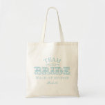 Personalized "Team Bride" Bridal Party Tote (blue) Canvas Bag
