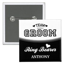 Personalized Team Groom Ring Bearer Button