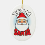 Personalized Team Santa Oval Ornament