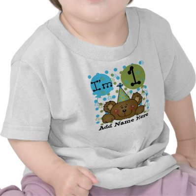 Personalized Teddy Bear 1st Birthday T-shirt