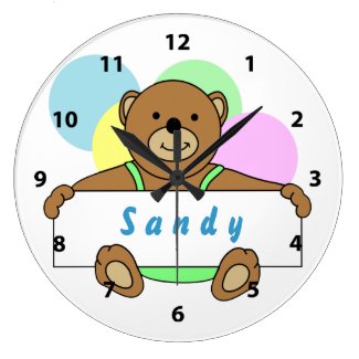 Personalized Teddy Bear Clocks