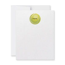 Personalized Tennis Ball Flat Note Card Personalized Invitations