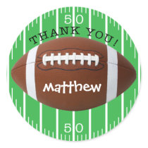 Personalized Thank You Football Sticker