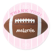 Personalized Thank You Football Sticker