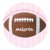 Personalized "Thank You" Football Sticker