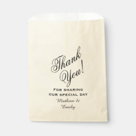 Personalized Thank You Wedding Favor Bag