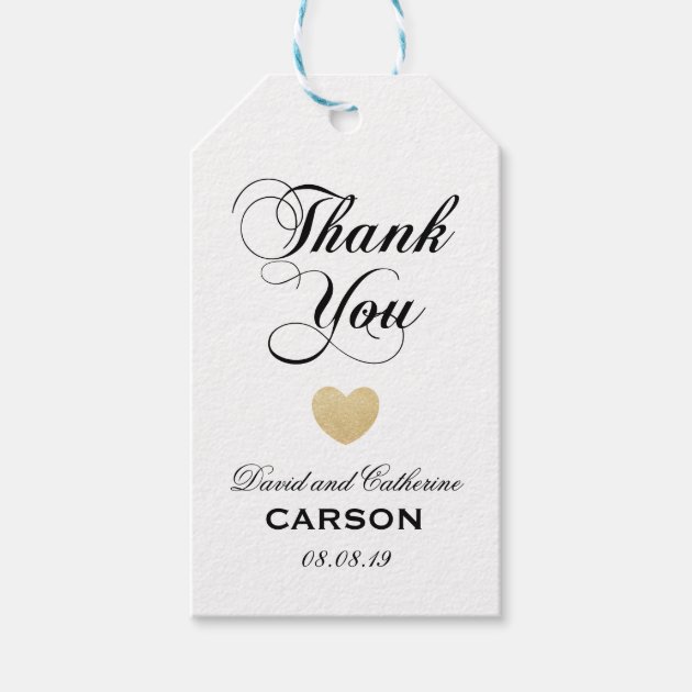 Personalized Thank You Wedding Favor Pack Of Gift Tags