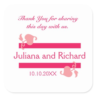 Stickers  Wedding Favors on Personalized Thank You Wedding Favor Stickers From Zazzle Com