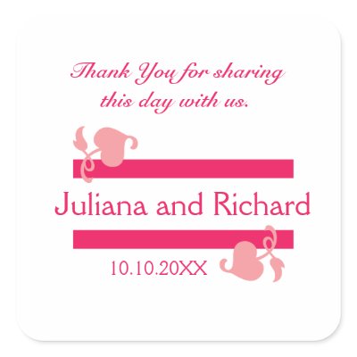 Personalized Thank You Wedding Favor Stickers