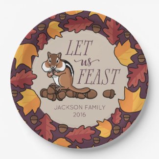 Personalized Thanksgiving Chipmunk Fall Feast