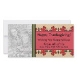 Personalized Thanksgiving Vintage Fuchsia Floral Photo Card Template