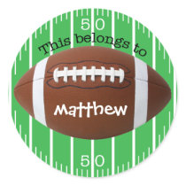Personalized "This belongs to" Football Sticker