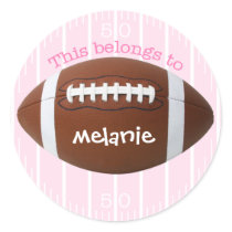 Personalized "This belongs to" Football Sticker