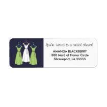 Personalized Three Dresses Bridal Shower Labels labels