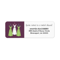 Personalized Three Dresses Bridal Shower Labels 2 labels