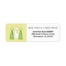 Personalized Three Dresses Bridal Shower Labels 3 labels