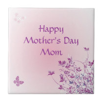 Personalized Tile - Lavender Floral