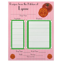 Personalized Tomato design recipe page Letterhead