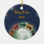 Personalized Tractor Christmas Ornament: Peace on