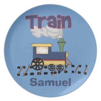 Personalized Train Kids Plate
