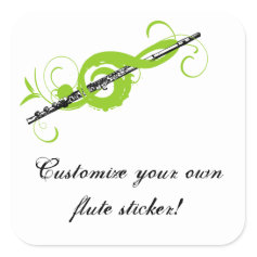 Personalized Treble Clef & Flute Sticker