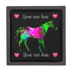 Personalized Trinket Box Colorful Horse And Hearts planetjillgiftbox