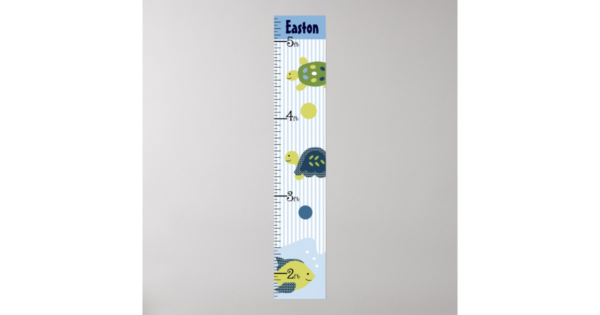 personalized turtle reef sealife growth chart poster zazzle turtle growth chart