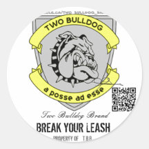 Personalized Two Bulldog Brand Sticker