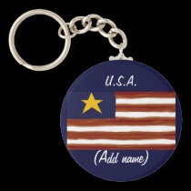 Personalized U.S.A. Flag Keychain keychains