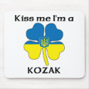 Personalized Ukranian Kiss Me I'm Kozak mousepads