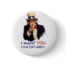 Personalized Uncle Sam Button by Libertymaniacs Personalized Uncle Sam Button