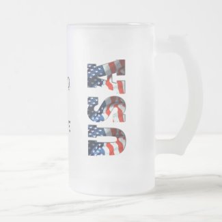PERSONALIZED USA 3D Patriotic Frosted Beer Mug