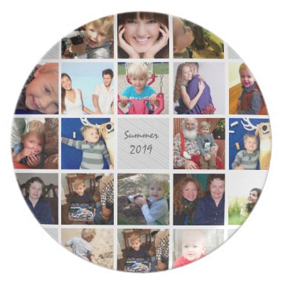 Personalized Vacation Photo Collage Plate