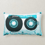 Personalized Vintage Aqua Mixtape Lumbar Pillow pillows