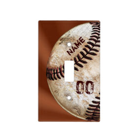 Personalized Vintage Baseball Light Switch Cover