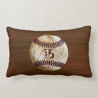 Personalized Vintage Baseball Throw Pillows Lumbar