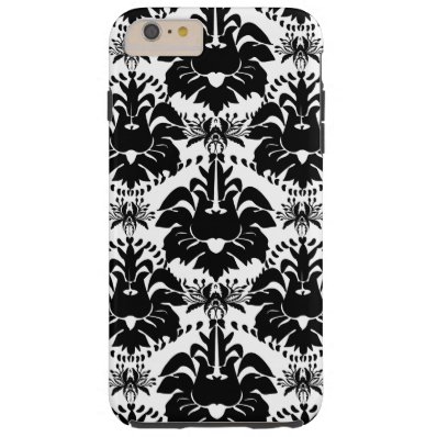 Personalized Vintage Black Damask Tough iPhone 6 Plus Case