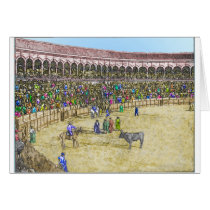 Personalized Vintage Bullfight Card