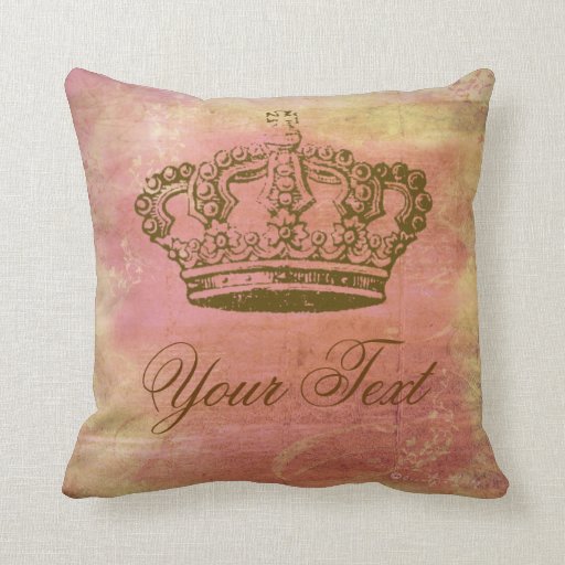 Personalized Vintage Crown Sq. Throw Pillow Zazzle