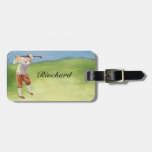 Personalized Vintage Golfer by Riverbank Bag Tag