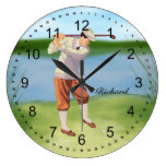 Personalized Vintage Golfer by Riverbank Round Wallclock