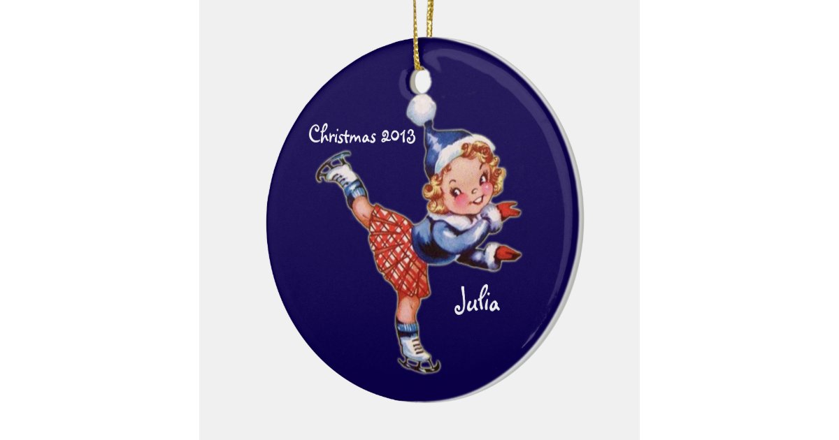 Personalized Vintage Ice Skater Ornament Zazzle