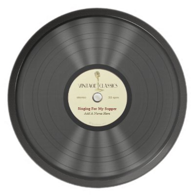 Personalized Vintage Microphone Vinyl Record Dinner Plates