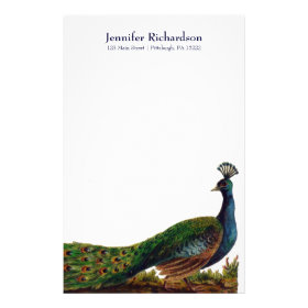 Personalized Vintage Peacock Stationery